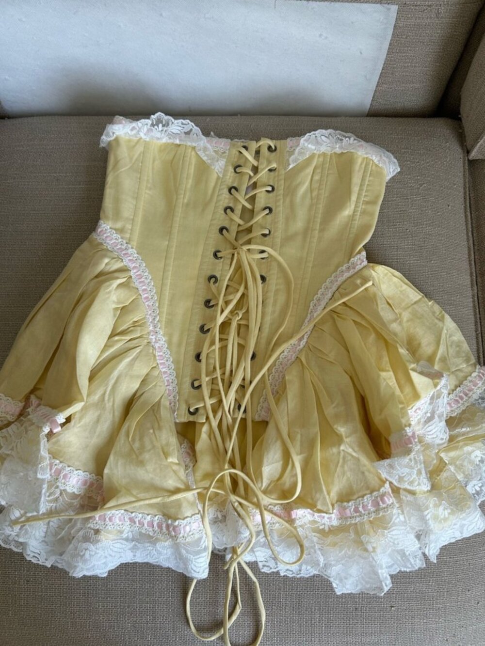 BEST Selkie The Custard Victorian Corset XSmall/Medium Yellow - Picture 5 of 10